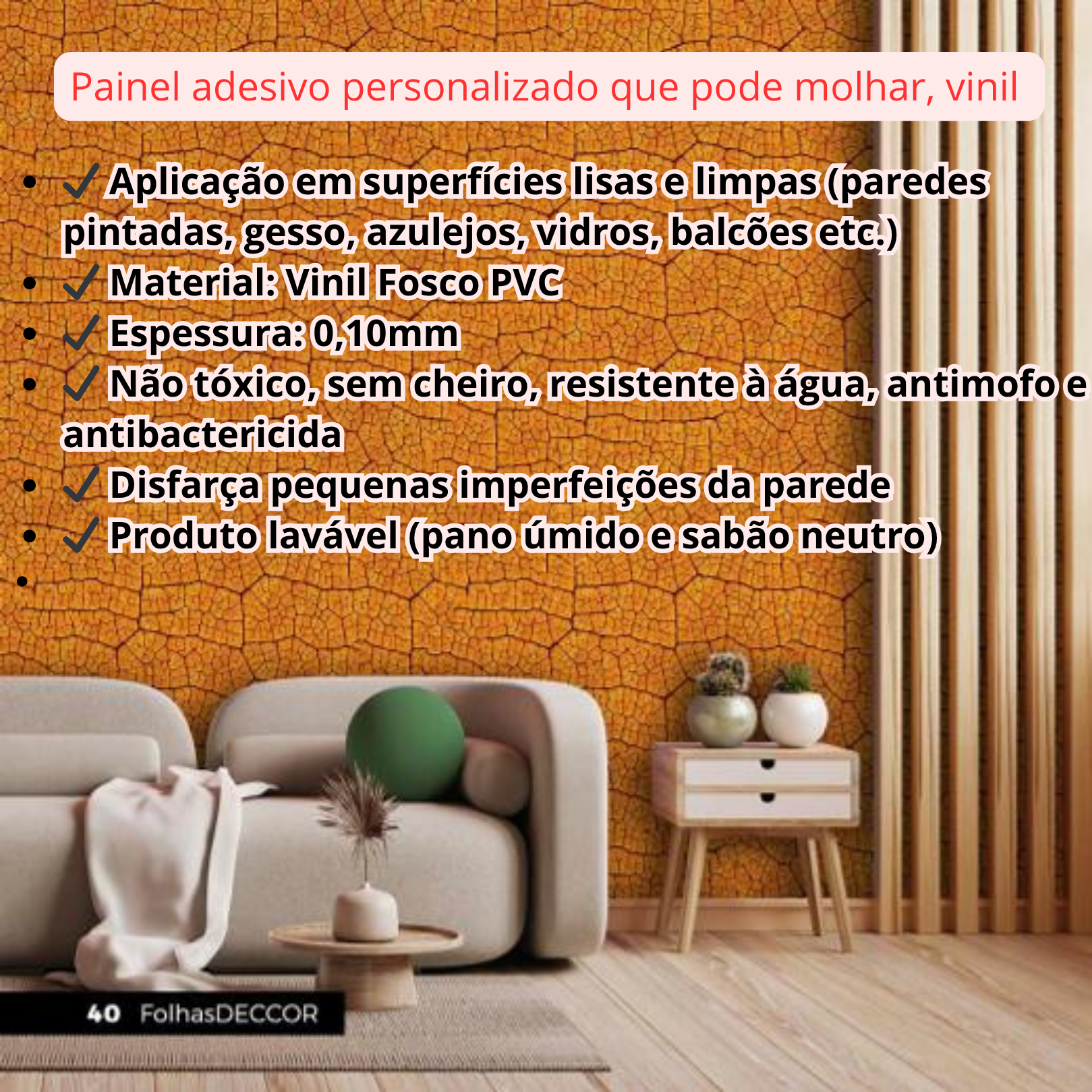 Papel de Parede Adesivo Vinilico Lavável Folhas varios modelos Quarto,Sala, Cozinha,Banheiro - Imagem 3